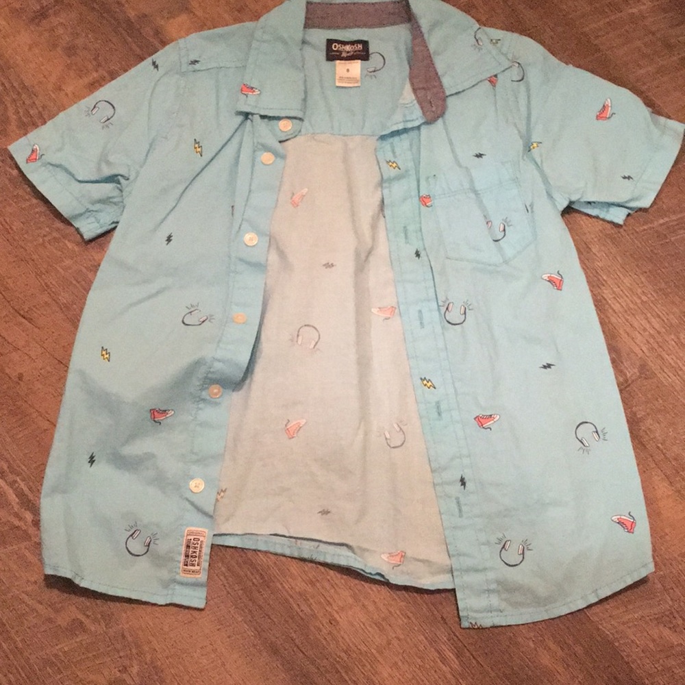 Printed button down shirt